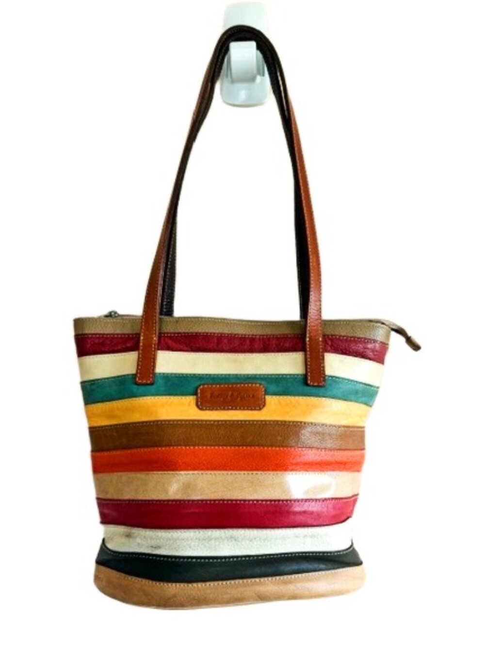 Bottega Artigiana Multicolor Striped Leather Shoulder Bag